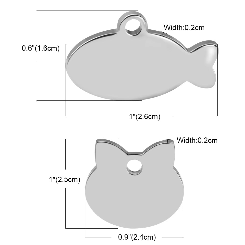 Customized Engraved Anti-Lost Cat Pet Tags 