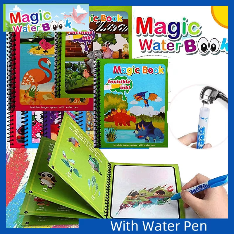 1Pc Magic Water Reusable Montessori Coloring Book 