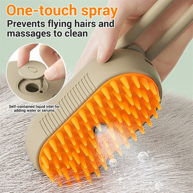 3 in 1 Pet Electric Steam Brush 