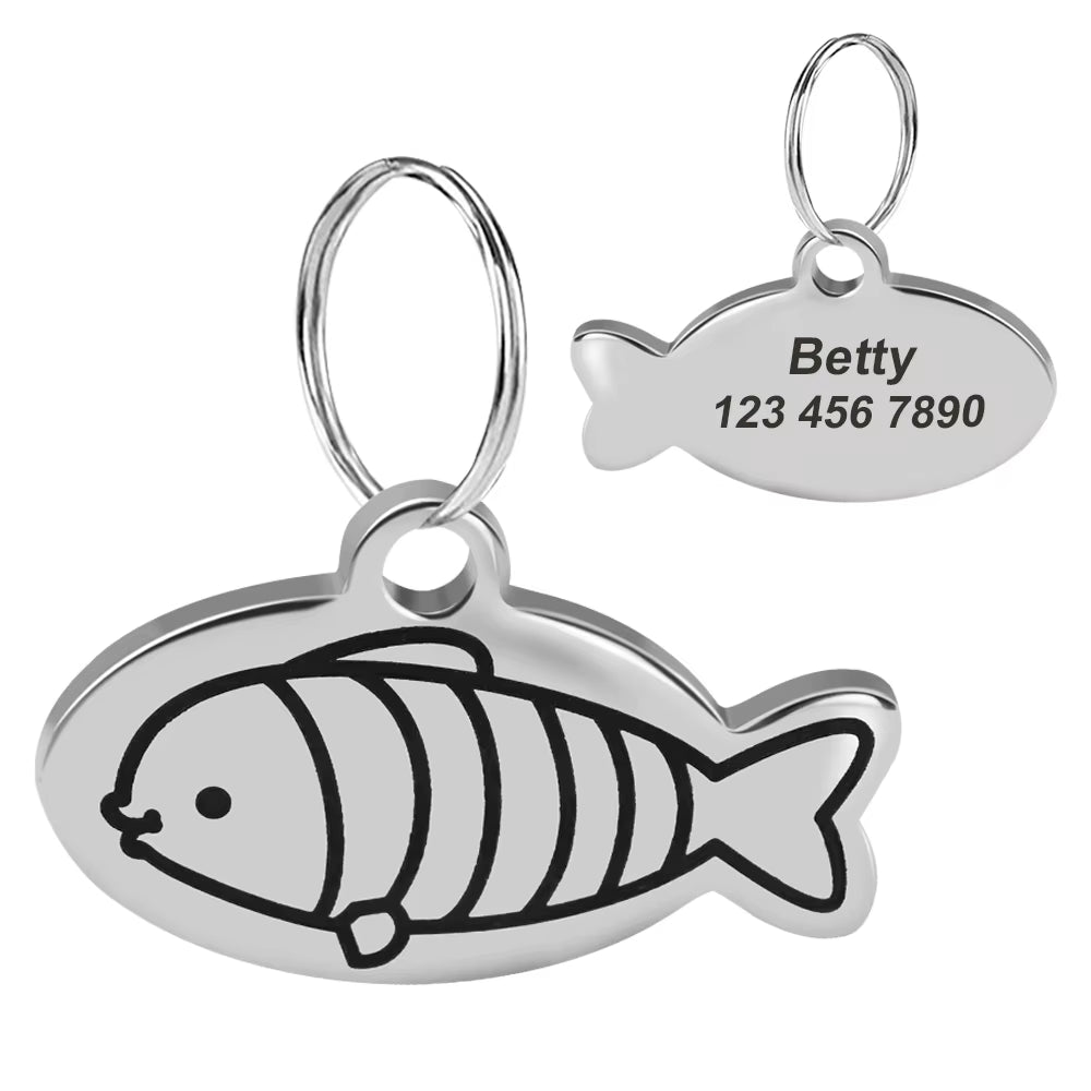 Customized Engraved Anti-Lost Cat Pet Tags 