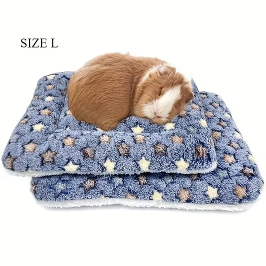 2Pcs Plush Washable Small Animal Bed Mat 