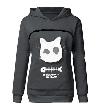  Hoodie Sweatshirt with Cat Pet Pocket 